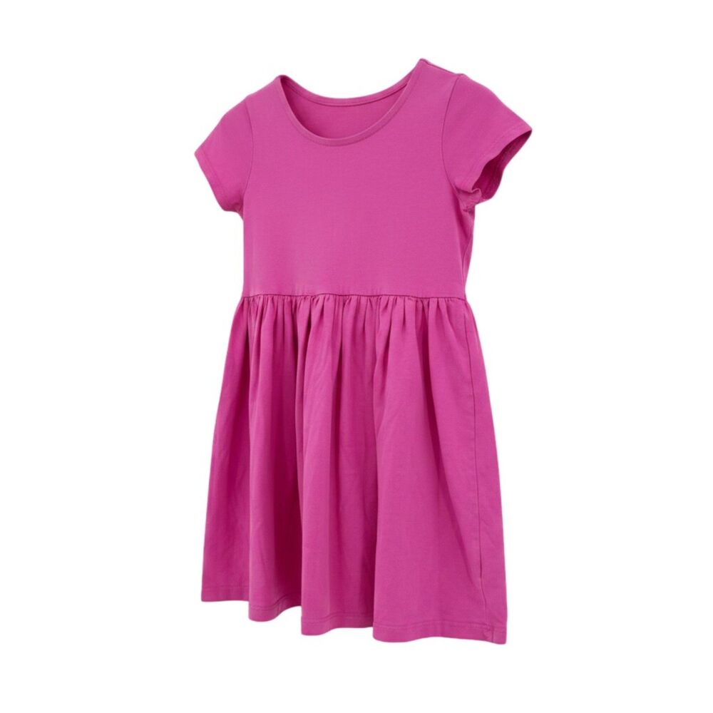 Hanna Andersson Girls Pink Short Sleeve Knit Dress Size 6-7 (120 cm) EUC